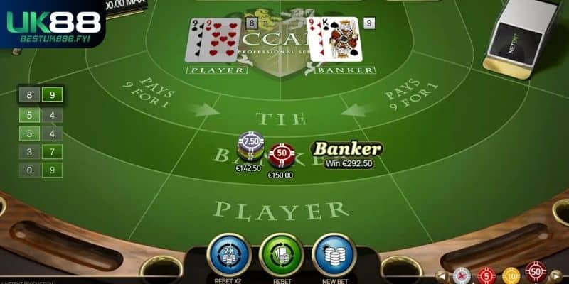 Baccarat trực tuyến là game bài ăn khách UK88